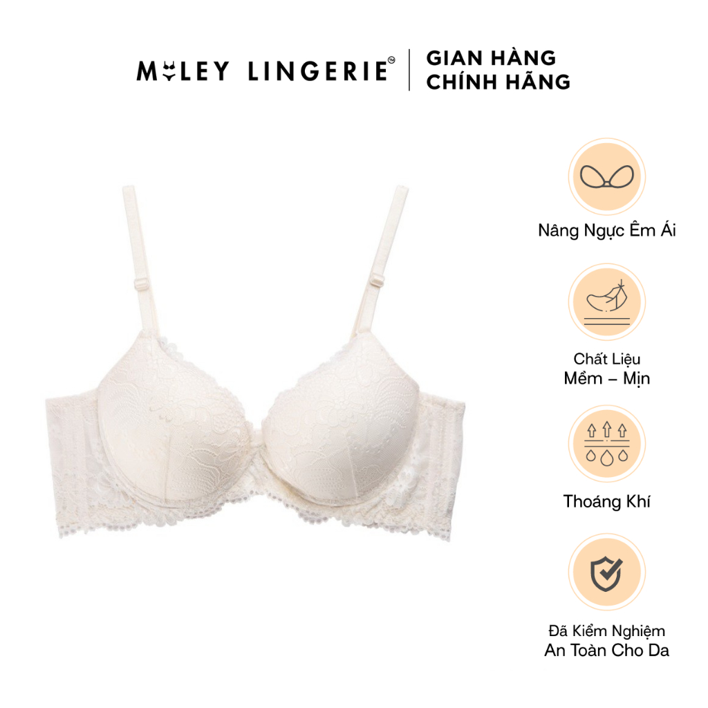 Áo Lót Nâng Ngực Mút Dày 4cm Màu Trắng Kem Active Miley Lingerie BRL14001