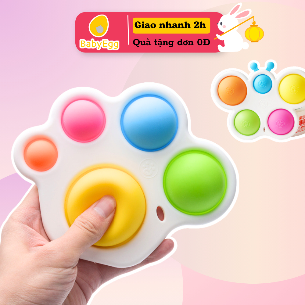 Đồ chơi thư giãn cho trẻ sơ sinh pop it hình gấu bướm cỡ lớn nút ấn bong bóng cho trẻ sơ sinh nhỏ bé trai bé gái 6+tháng
