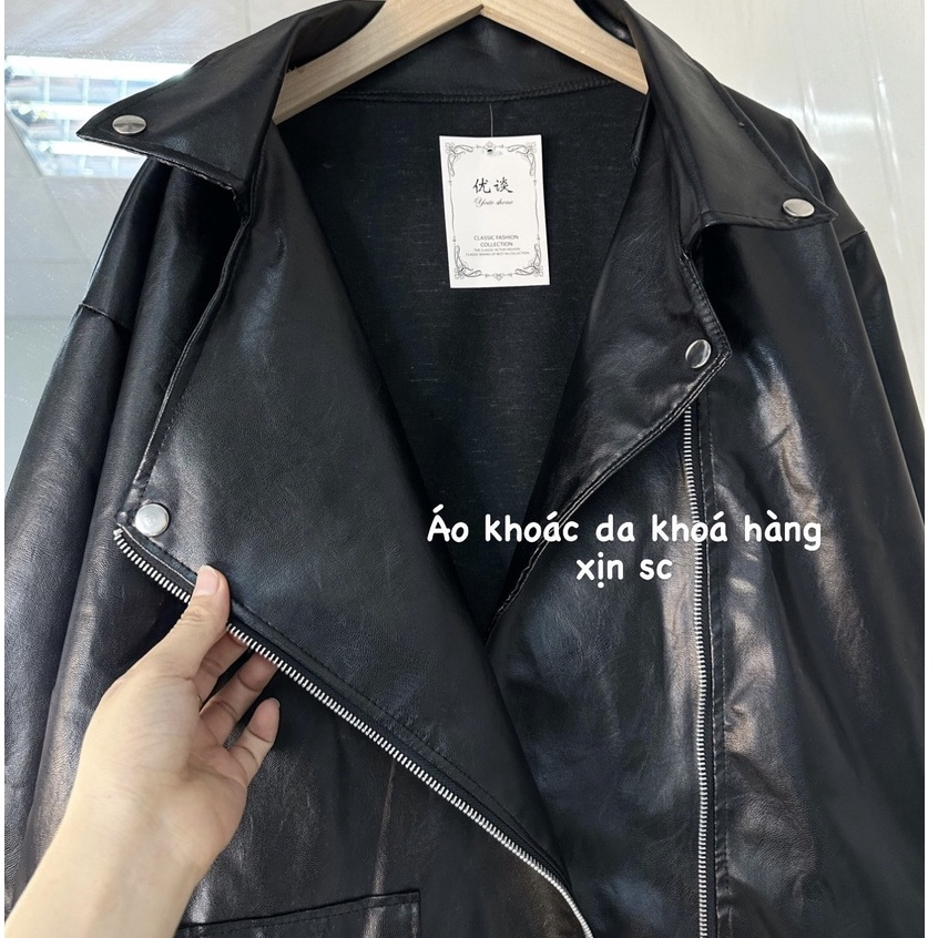 Áo khoác da dáng dài unisex chất liệu da PU cao cấp phong cách thời trang mới M6 | BigBuy360 - bigbuy360.vn