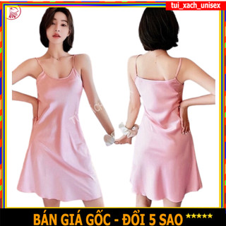 ❤️ VẢI XỊN ❤️ set đồ bộ ngủ lụa satin đùi sexy hai dây trơn siêu hot, nguyên quần lưng thun và áo yếm hở lưng dưới  S0