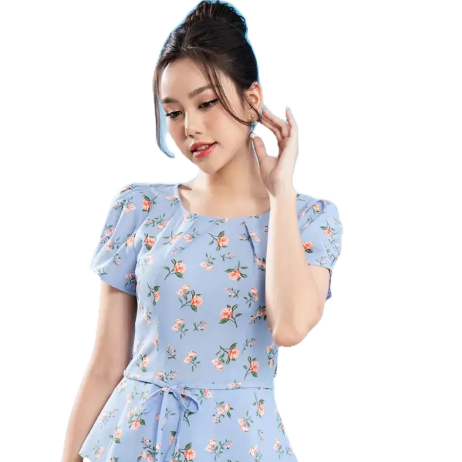 Áo Peplum LAMER Gấu Xếp Nơ Eo L61B23H024