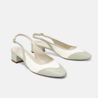 Giày Búp Bê Nữ Thời Trang JUNO Slingback Gót Vuông BB03099