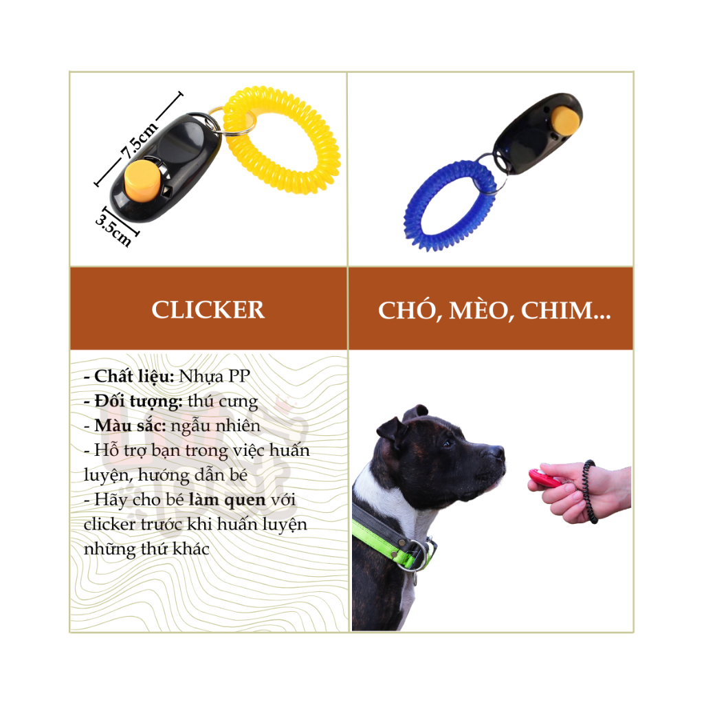 Clicker huấn luyện chó - dụng cụ dạy chó mèo