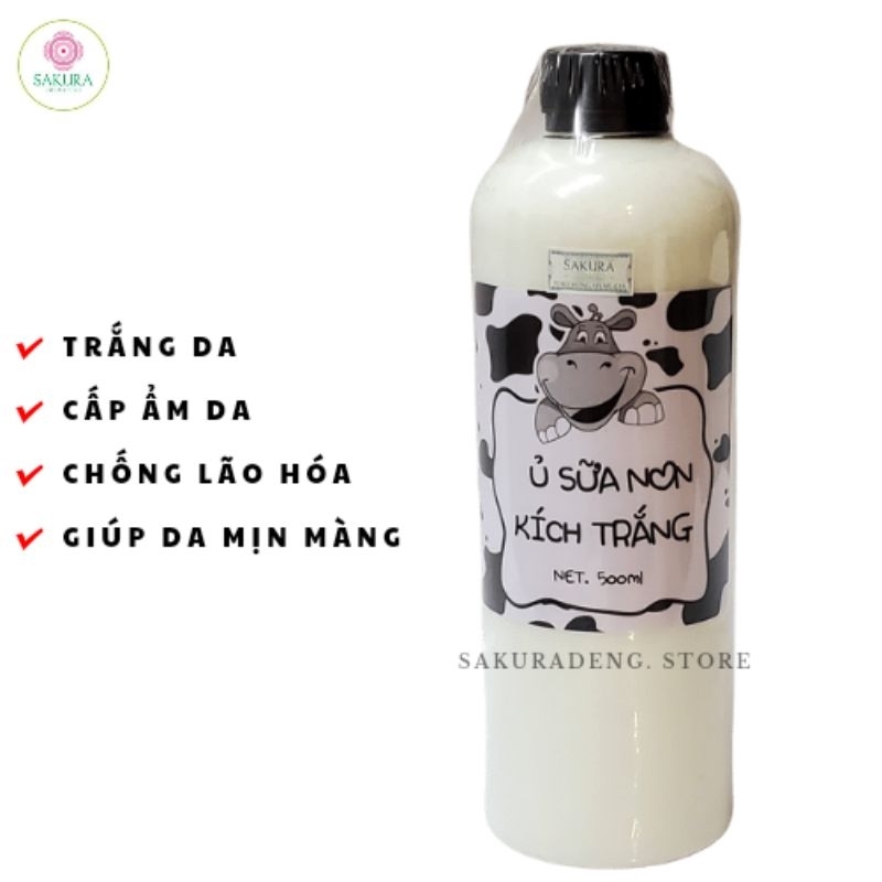Ủ sữa non CON BÒ kích trắng da toàn thân 500ml