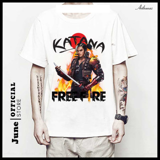 Áo thun in hình Free Fire, Áo Free Fire Hayato cầm Katana Kiếm Nhật cực ngầu, Chất liệu cotton co dãn 4 chiều