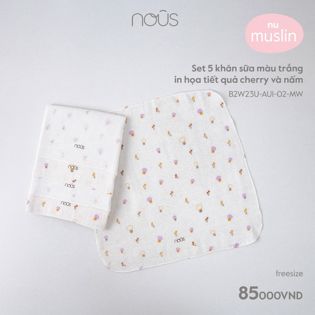 Set 5 Khăn đa năng nu muslin siêu mềm mại cho bé