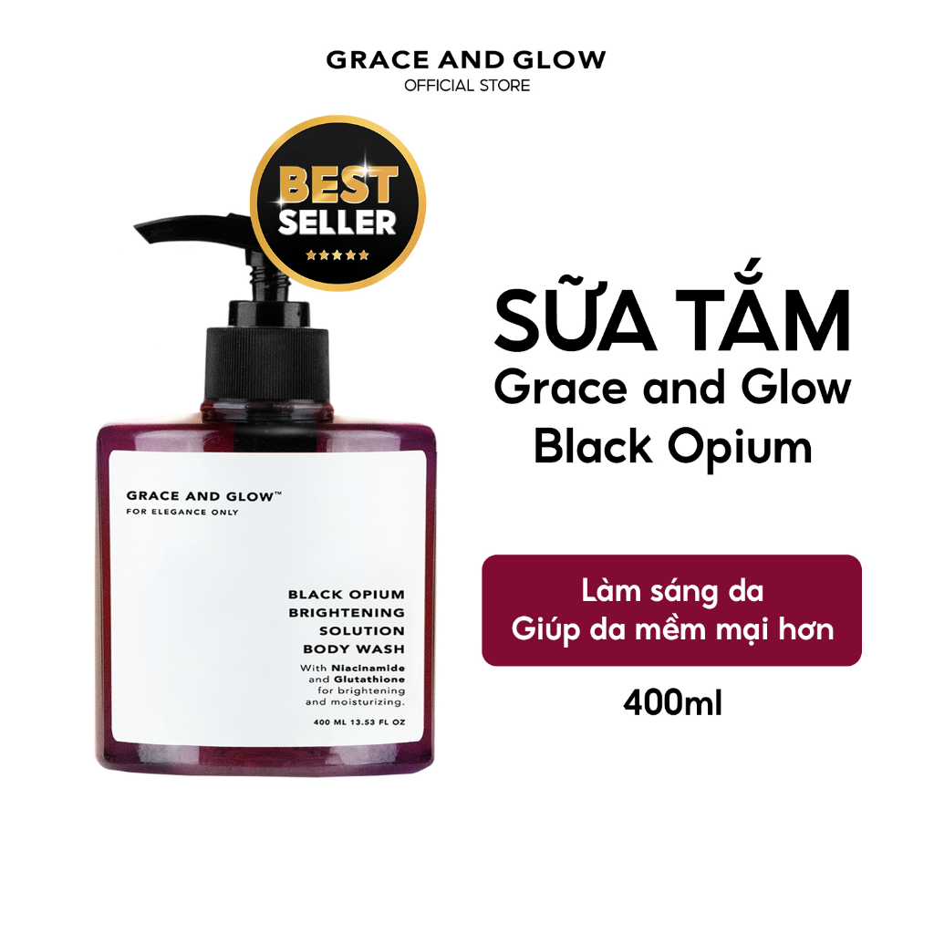 3 in 1 Black Opium Combo Sữa tắm và Sữa dưỡng thể và Lăn khử mùi Grace and Glow 400ml + 300ml + 50ml