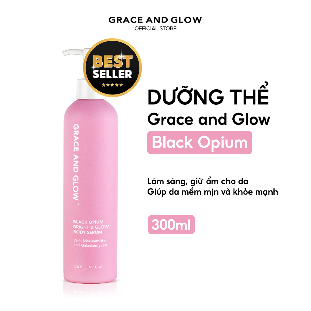 3 in 1 Black Opium Combo Sữa tắm và Sữa dưỡng thể và Lăn khử mùi Grace and Glow 400ml + 300ml + 50ml