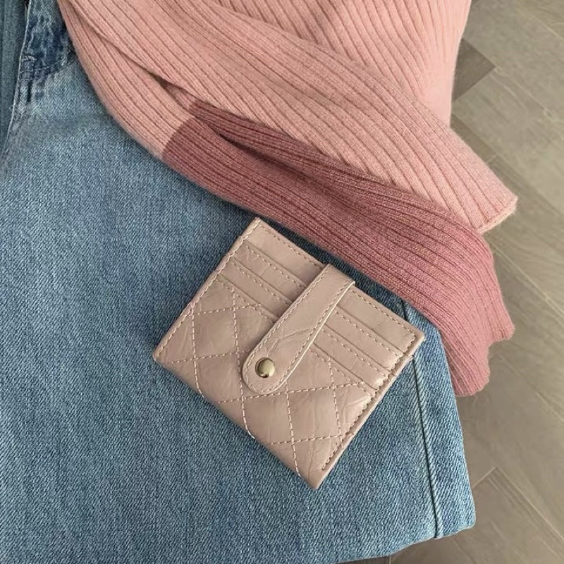 Ví nữ dáng ngắn 🎀 Ví nữ mini da PU trần trám cao cấp MÃ-034