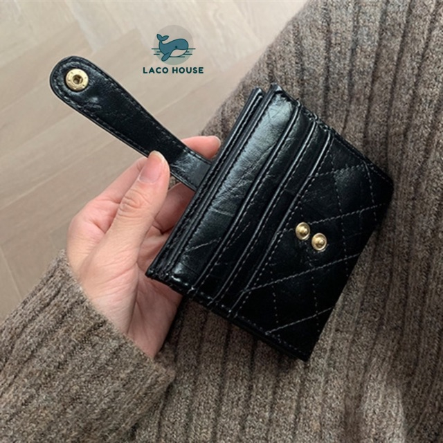 Ví nữ dáng ngắn 🎀 Ví nữ mini da PU trần trám cao cấp MÃ-034