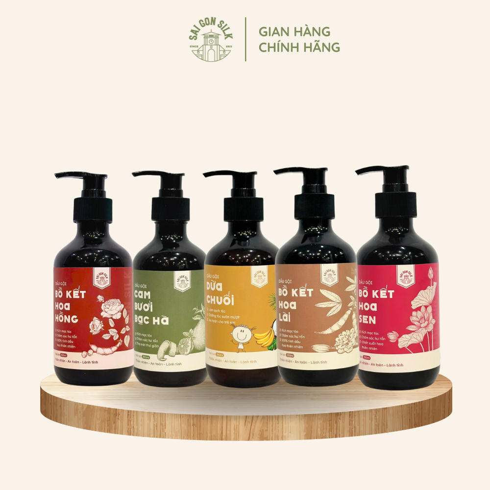 Dầu Gội Thảo Dược Saigon Silk cho mái tóc mềm mượt và giảm gãy rụng 250ml