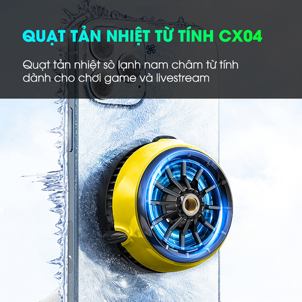 Quạt tản nhiệt điện thoại sò lạnh MEMO CX04 đèn led gaming chơi game Liên Quân PUBG FF livestream làm lạnh sâu chống ồn