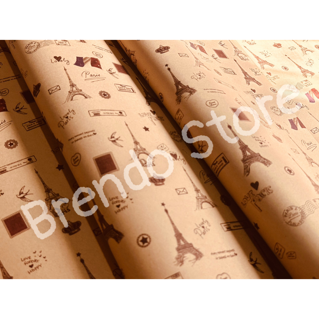 Giấy Gói Quà vintage Tết, sinh nhật, Noel, họa tiết giáng sinh dạng kraft siêu kinh điển, cực sang -