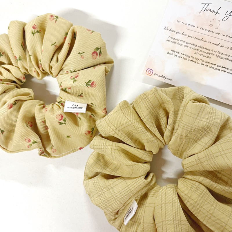 Dây Scrunchie handmade phong cách mùa thu vintage