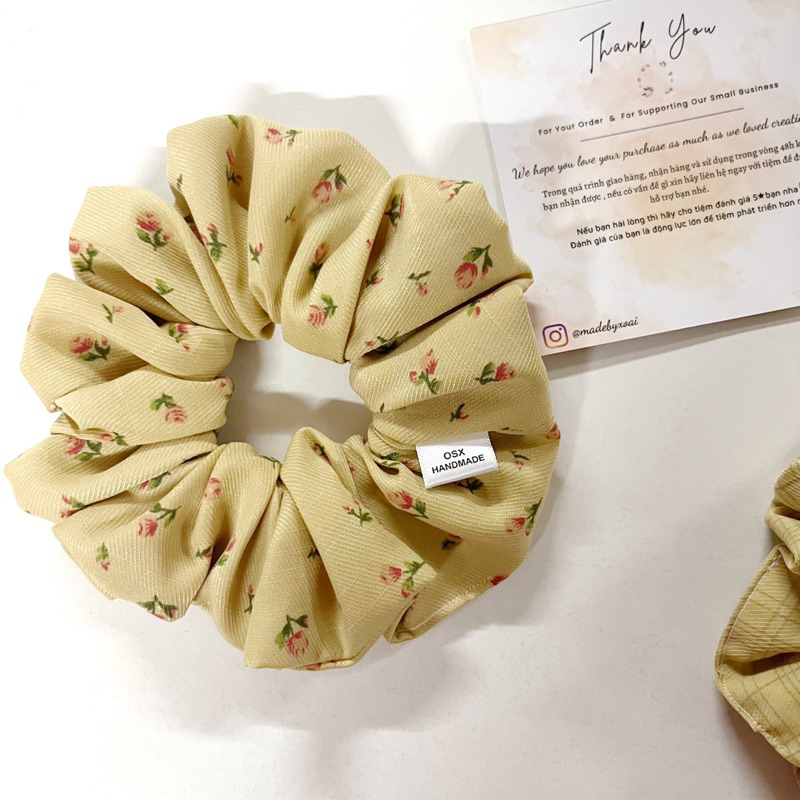 Dây Scrunchie handmade phong cách mùa thu vintage