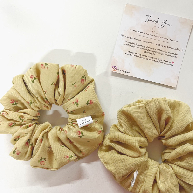 Dây Scrunchie handmade phong cách mùa thu vintage