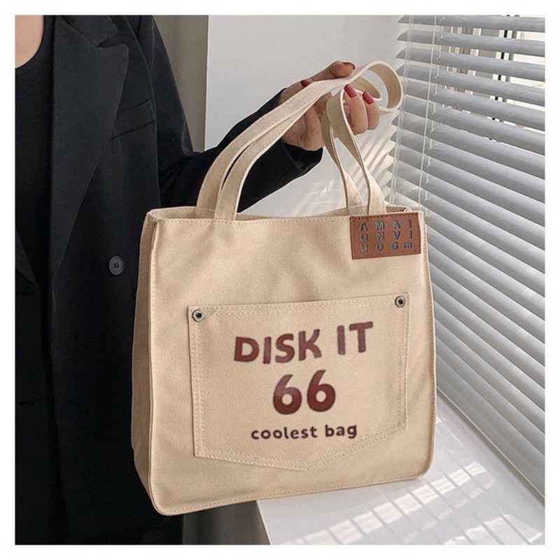 Túi tote đeo vai vải canvas phong cách  Hàn