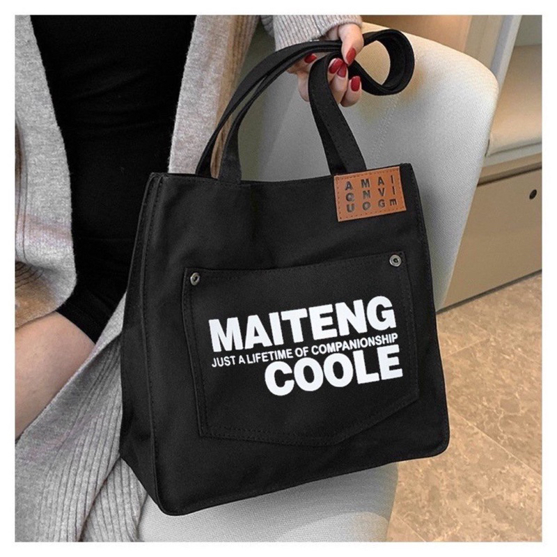 Túi tote đeo vai vải canvas phong cách  Hàn