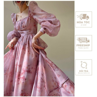 Đầm Thiết Kế Cổ Vuông Chun Lưng - VH96