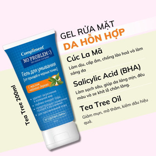 Sữa Rửa Mặt Gel Compliment No Problem cho da dầu mụn 200ml