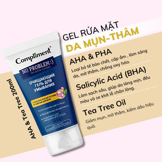 Sữa Rửa Mặt Gel Compliment No Problem cho da dầu mụn 200ml