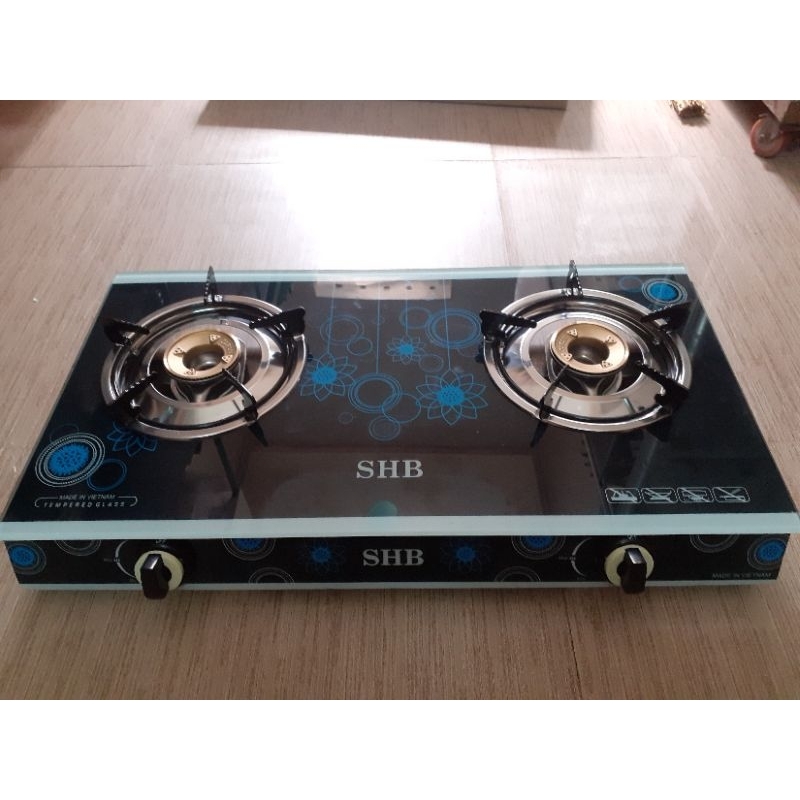 Bếp biogas mặt kính, chén đồng