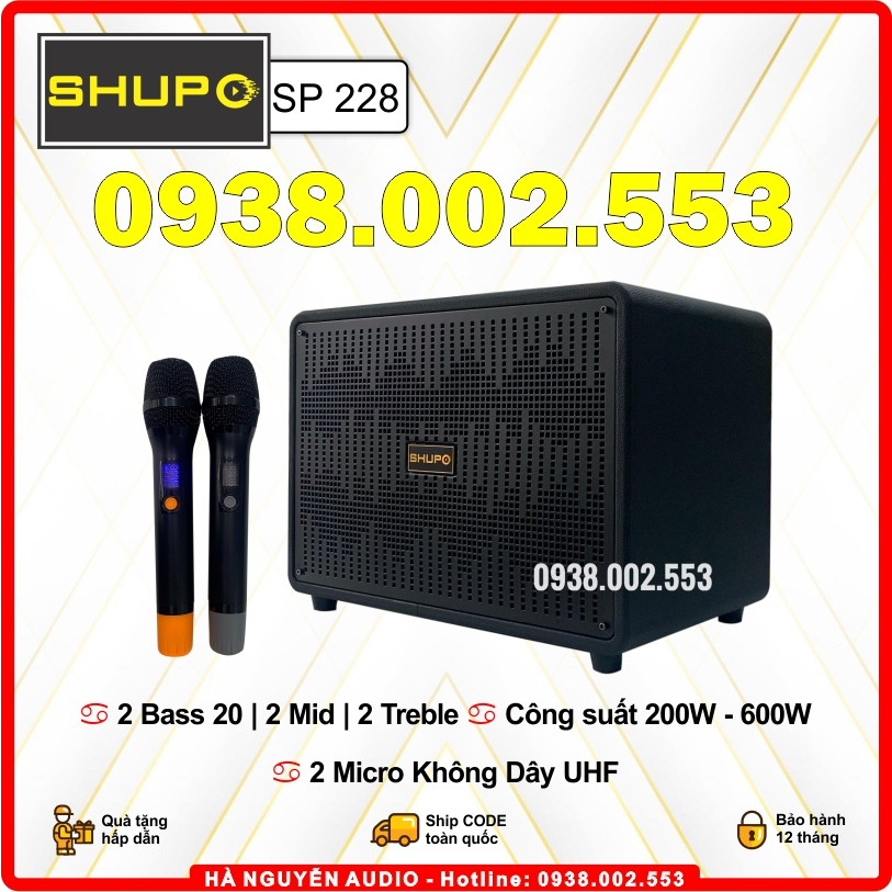 - Tặng hộp mic, vòng chống lăn micro, bộ pin 2A