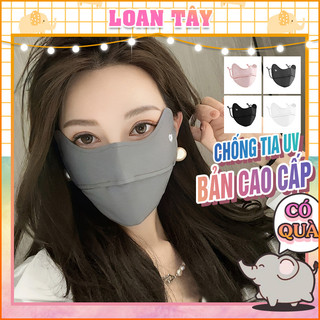 Khăn Che Mặt Khẩu Trang Vải Bản Cao Cấp Logo UV Style Hàn Chống Nắng 2/3 Mặt L2388