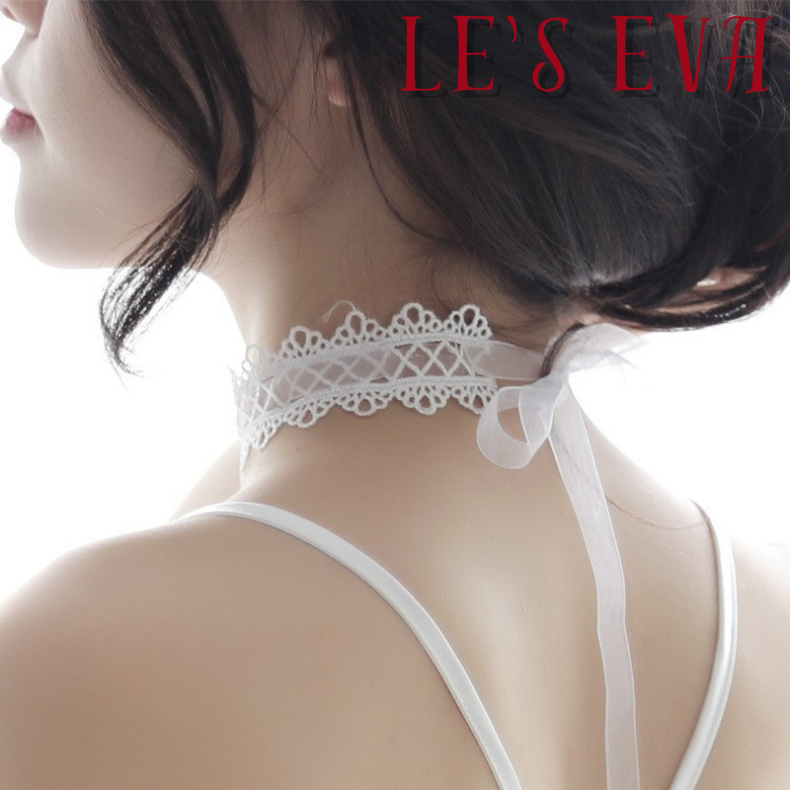 Vòng cổ Choker ren thắt nơ PK18, dây ren bịt mắt siêu mềm phụ kiện cosplay đồ lót sexy- LESEVA STORE