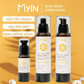 Combo bảo vệ da MYIN Dầu tẩy trang 100ml + Gel rửa mặt 100ml + Kem chống nắng 32ml