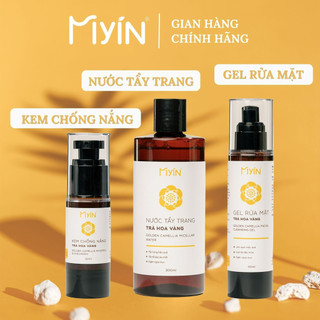 Combo bảo vệ da MYIN Nước tẩy trang 300ml + Gel rửa mặt 100ml + Kem chống nắng 32ml
