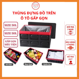 Thùng đựng đồ cốp xe ô tô gấp gọn, hộp đựng đồ để cốp xe ô tô có thể gấp gọn dung tích 55 lít và 30 lít