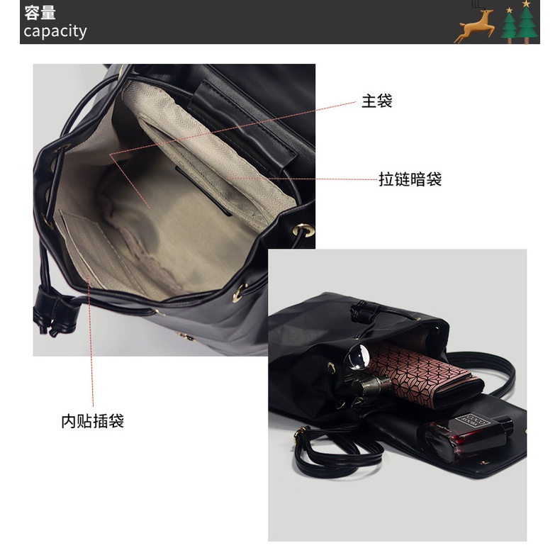 Iconzero Ba Lô Dây Rút Da Pu Chất Lượng Cao Thời Trang Cho Nữ MÃ-038