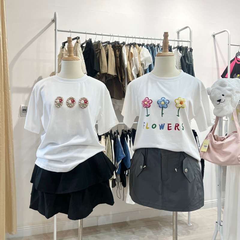 Áo thun hoa dễ thương