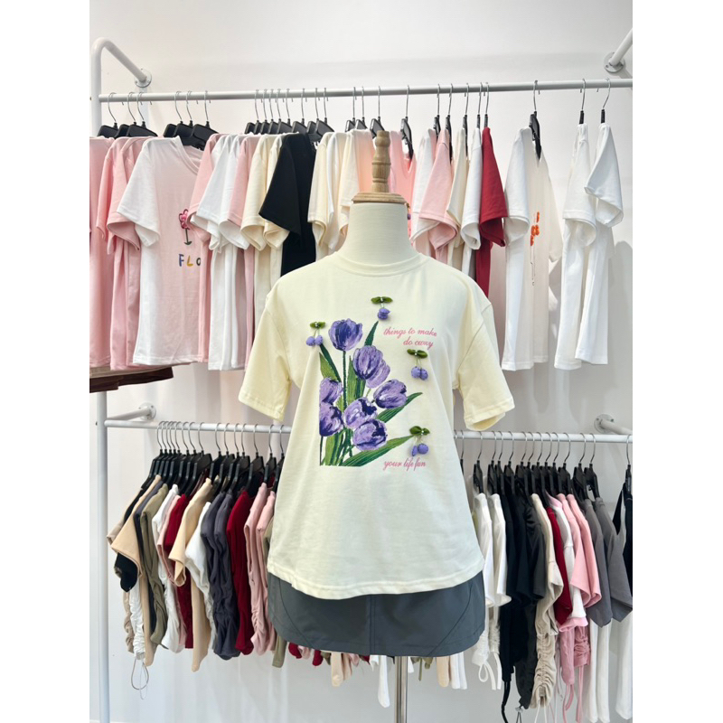 Áo thun hoa dễ thương