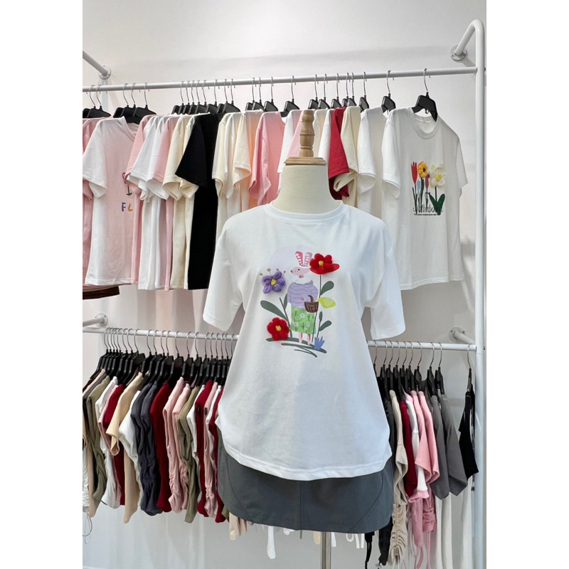 Áo thun hoa dễ thương