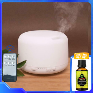 Máy Khuếch Tán Tinh Dầu 500ml có REMOTE Cao Cấp, Chuyên Dụng - Máy Phun Sương Công nghệ Siêu Âm, Đèn LED Trang Trí