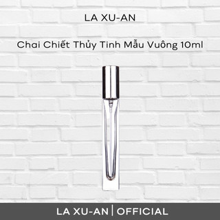 Chai Chiết Nước Hoa 10ml Thủy Tinh Thiết Kế Dạng Xịt Mẫu Vuông Nắp Vàng Sang Trọng