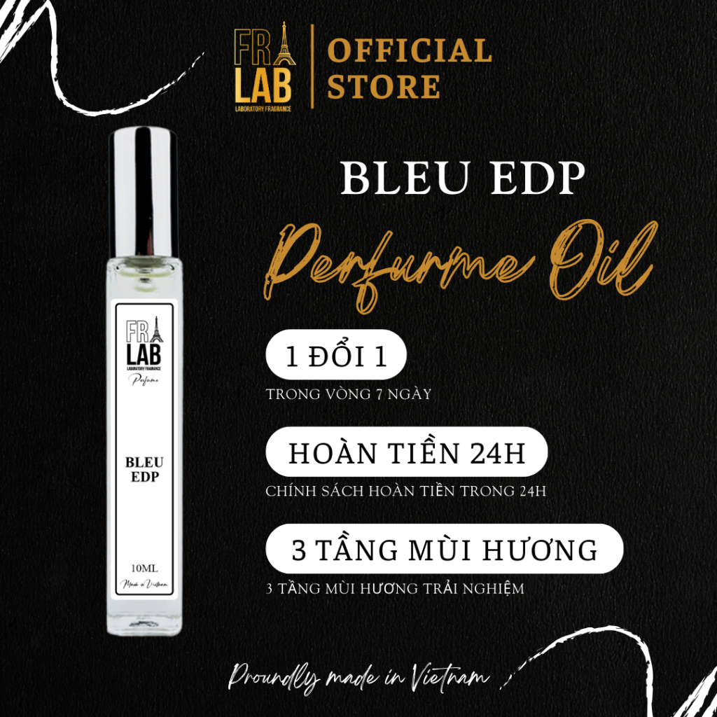 Tinh Dầu Nước Hoa Dạng Xịt Fralab Bleu 10ml, Nam Tính, Lịch Lãm, Bí Ẩn