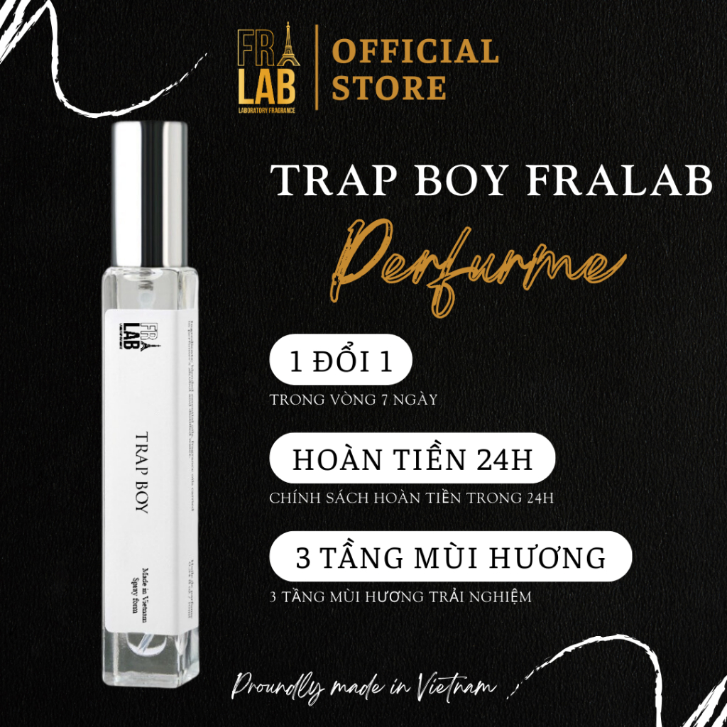 Nước Hoa Nam Fralab Trap Boy Hương Thơm Cuốn Hút, Mê Hoặc, Chinh Phục 10ml - Dạng Xịt Tiện Lợi