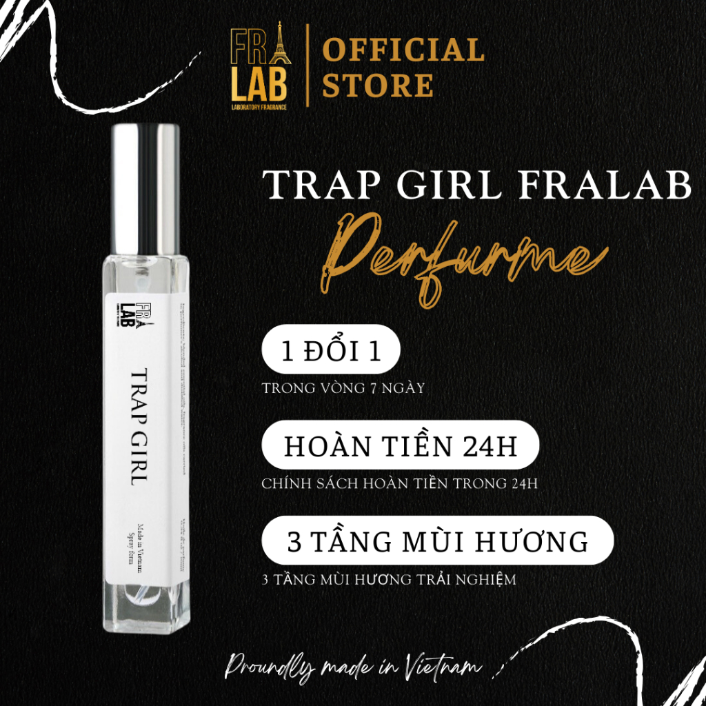 Nước Hoa Nữ Fralab Trap Girl Quyến Rũ, Ngọt Ngào, Khiêu Khích 10ml - Dạng Xịt Tiện Lợi