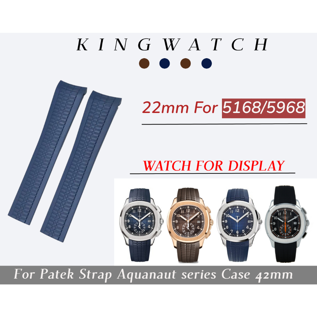 Dây silicon thay thế dành cho đồng hồ patek nam đầu cong 22mm