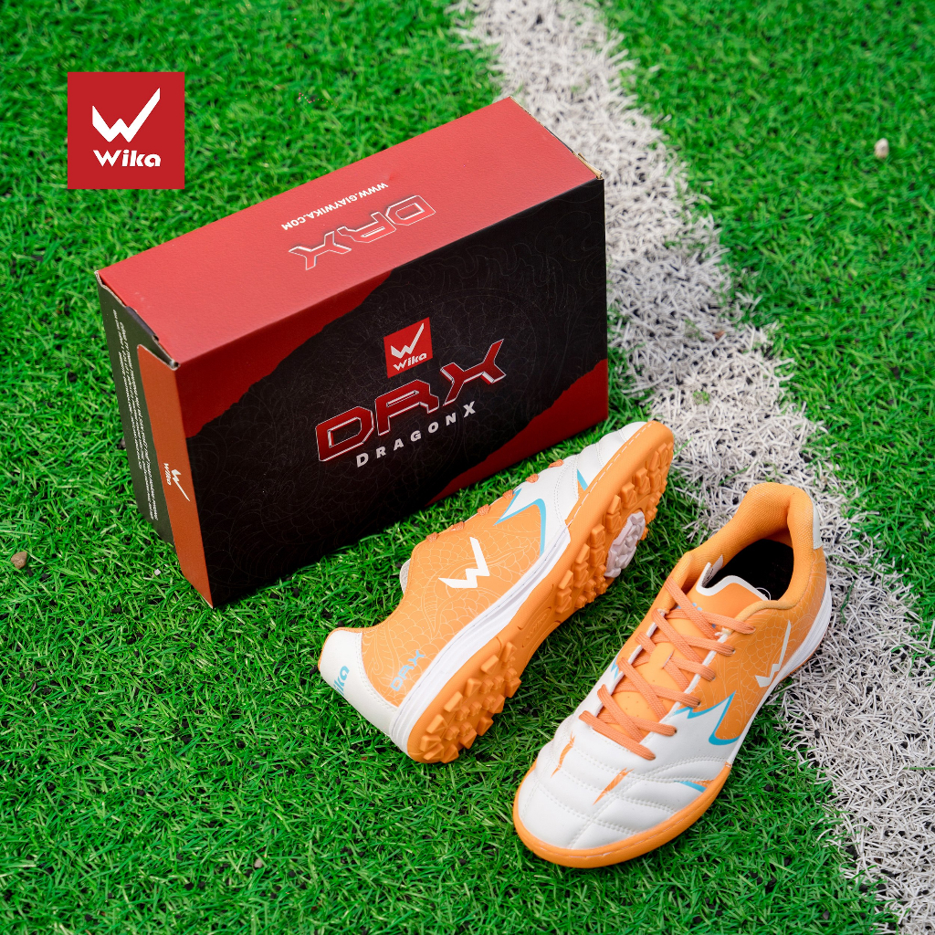 Giày Đá Bóng Wika DragonX Chính Hãng, Giày Đá Banh Wika Sân Cỏ Nhân Tạo Chất Liệu Da Microfiber Đã Khâu Full Đế, Có Sỉ