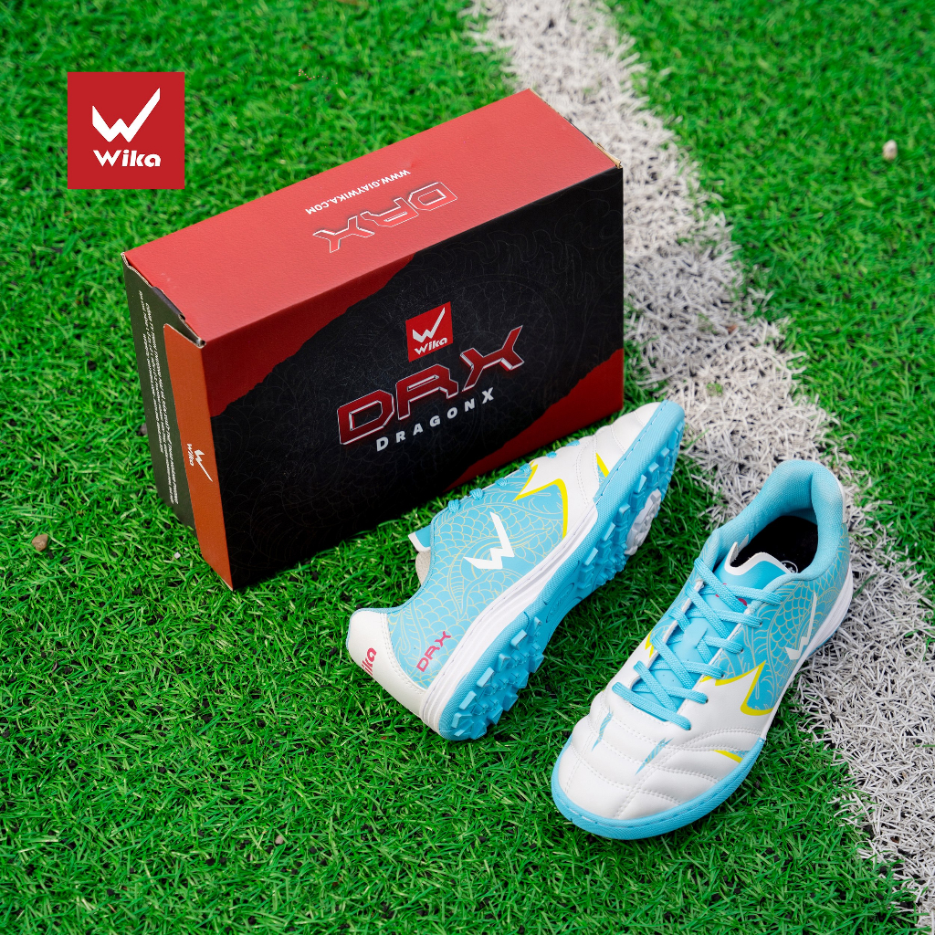 Giày Đá Bóng Wika DragonX Chính Hãng, Giày Đá Banh Wika Sân Cỏ Nhân Tạo Chất Liệu Da Microfiber Đã Khâu Full Đế, Có Sỉ