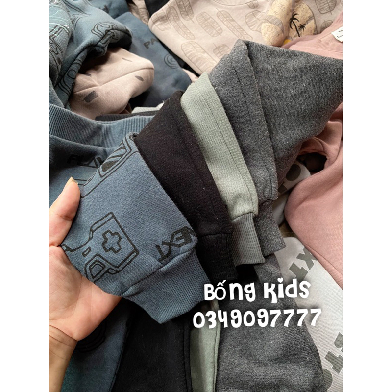 Bộ Nỉ Bé Trai In Hình Siêu Mềm Minenee