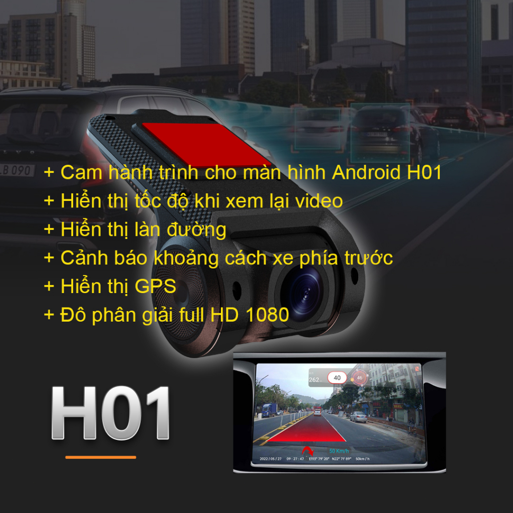 Camera hành trình U2 full hd 1080 siêu nét Cắm màn hình Android APP ADAS cam siêu nét quay đêm tốt lưu tốc độ