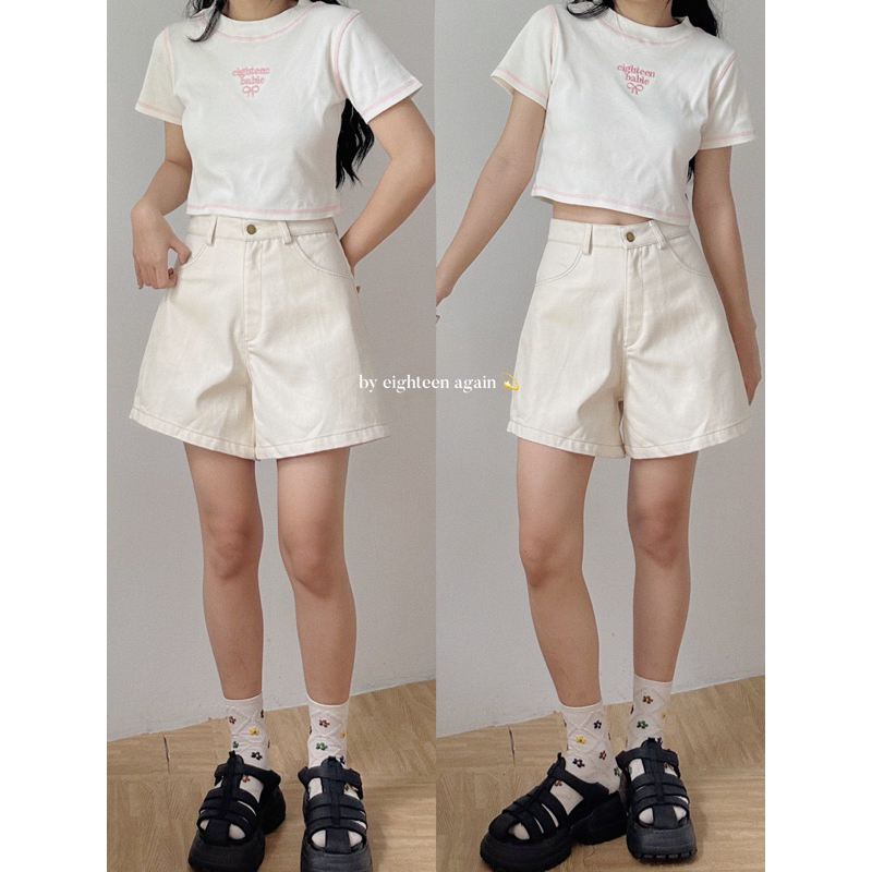 Quần denim short Nimo 18made ✿ 𝐁𝐲 𝐄𝐢𝐠𝐡𝐭𝐞𝐞𝐧 𝐀𝐠𝐚𝐢𝐧