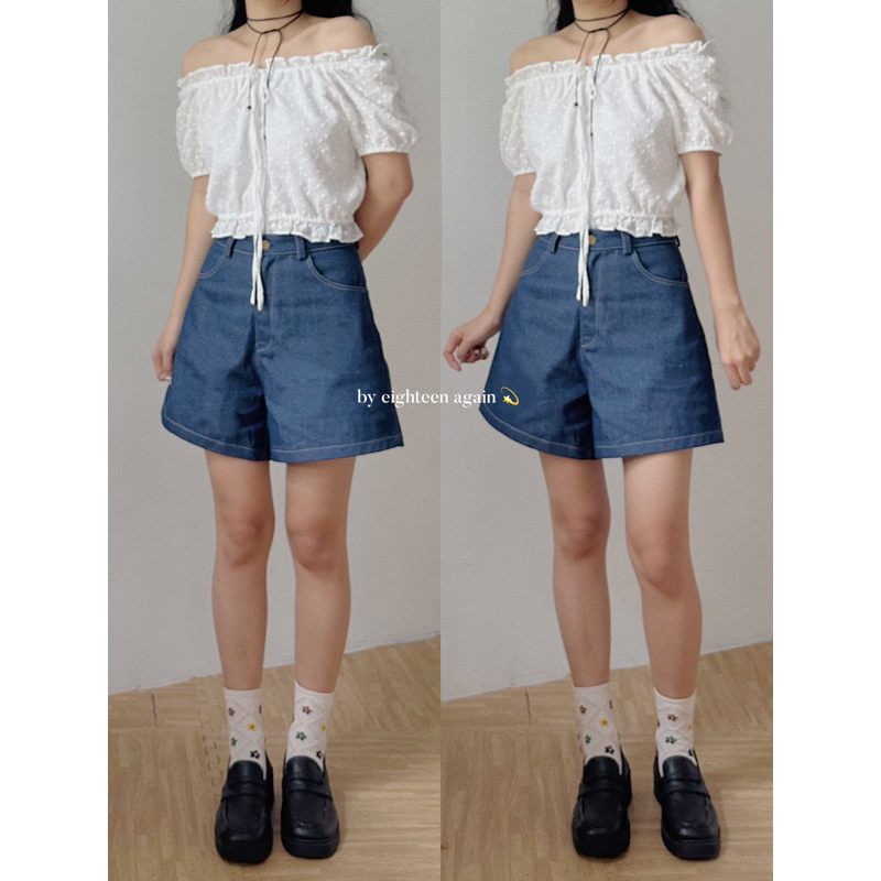Quần denim short Nimo 18made ✿ 𝐁𝐲 𝐄𝐢𝐠𝐡𝐭𝐞𝐞𝐧 𝐀𝐠𝐚𝐢𝐧