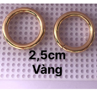 1 cặp khoen tròn (kín) lọt lòng 2cm và 2,5cm, dày dặn