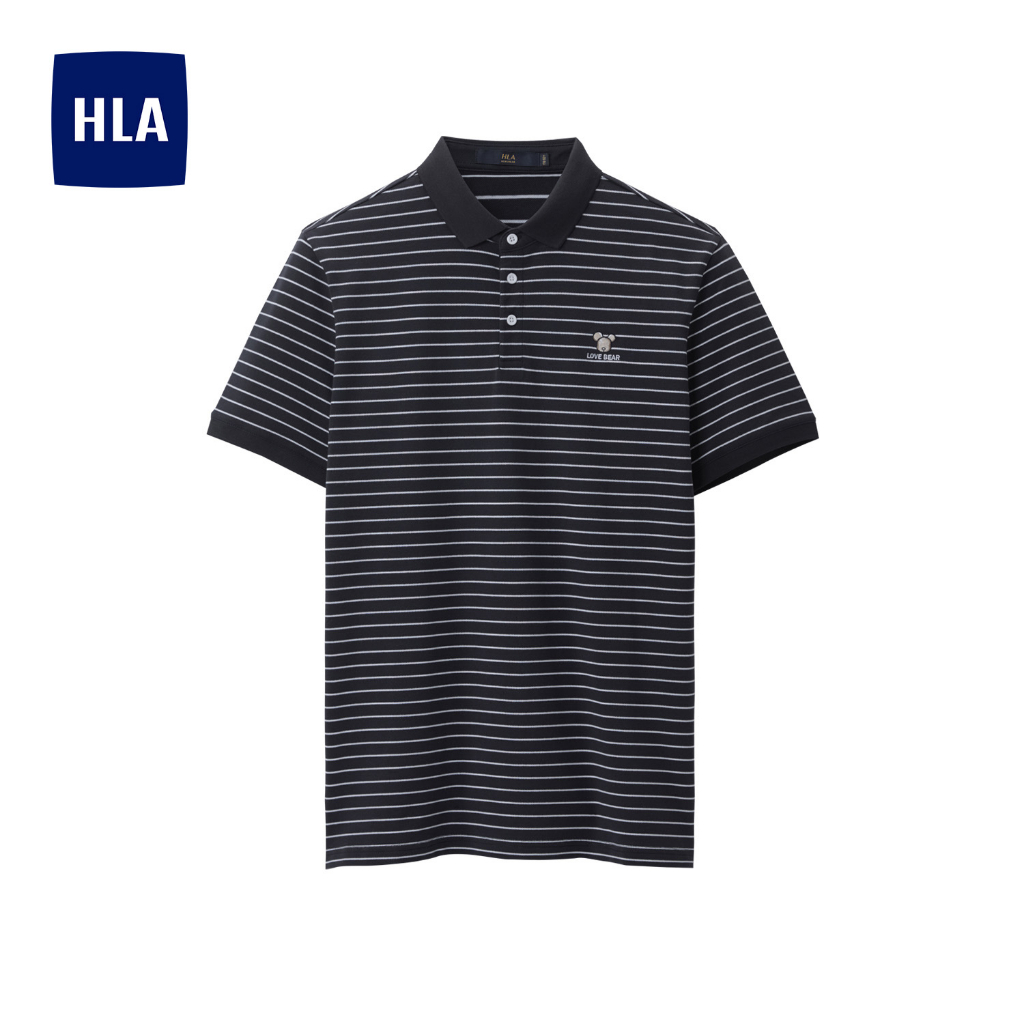 HLAxQee - Áo POLO nam ngắn tay kẻ sọc mảnh mềm mại thân thiện với da Soft & elastic striped Polo Shirt